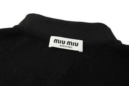미우미우 / 로고 자수 쇼트 폴로 티셔츠