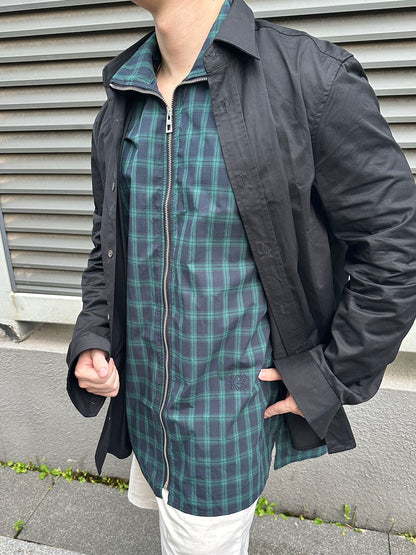 로에베 / 자수 체크 배색 레이어드 셔츠 자켓