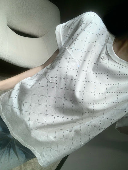 샤넬 / 비즈 핫픽스 백 티셔츠