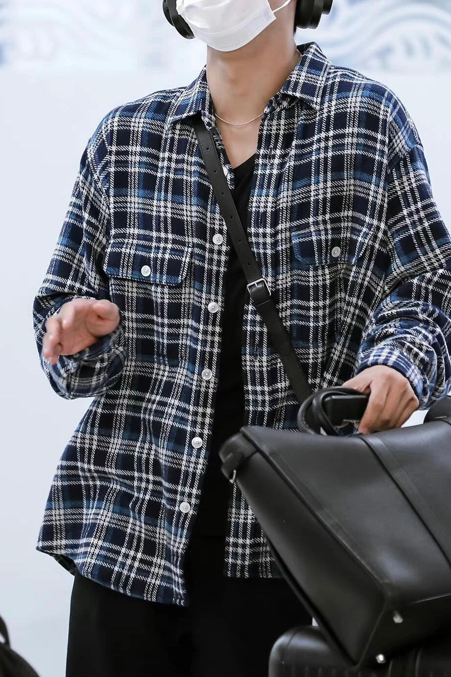 셀린느 / 체크 패턴 자수로고 셔츠