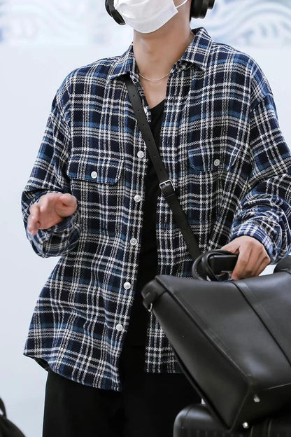 셀린느 / 체크 패턴 자수로고 셔츠