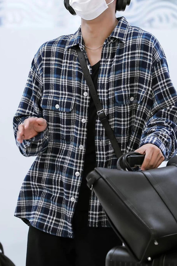 셀린느 / 체크 패턴 자수로고 셔츠