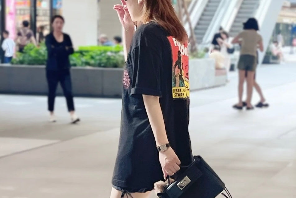 크롬하츠 / 로고 카툰 프린팅 쇼트 티셔츠