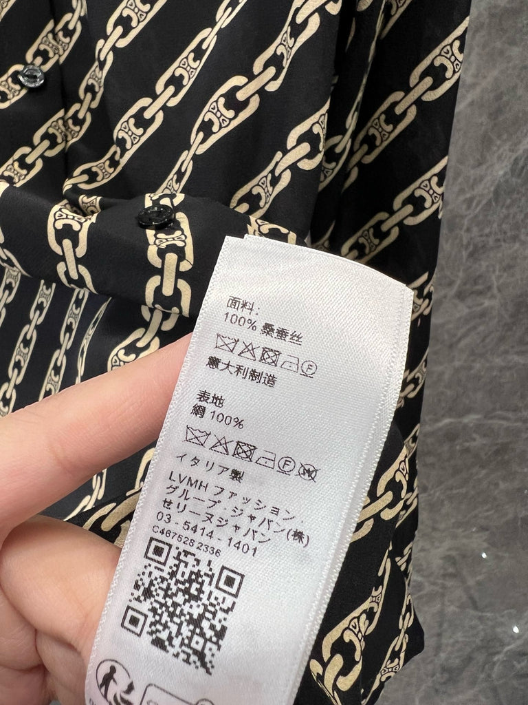 셀린느 / 시그니처 체인 프린트 실크 셔츠