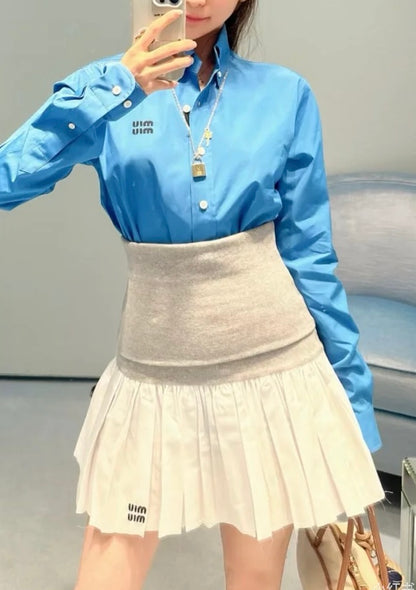 미우미우 / 레이어드 주름 미니 스커트 드레스