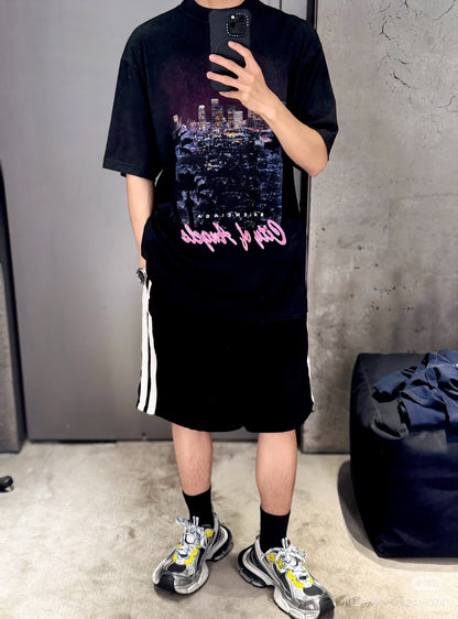 발렌시아가 / 시티뷰 프린트 오버핏 티셔츠