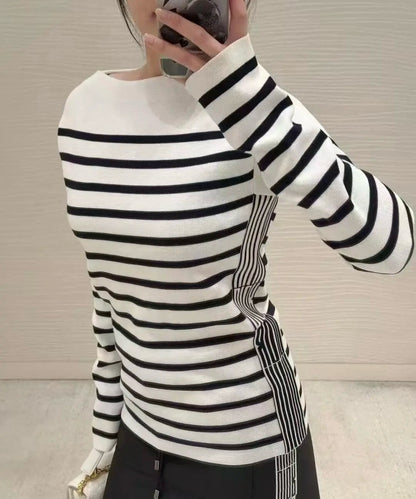 디올 / 스트레이트 넥 스트라이프 스웨트 셔츠