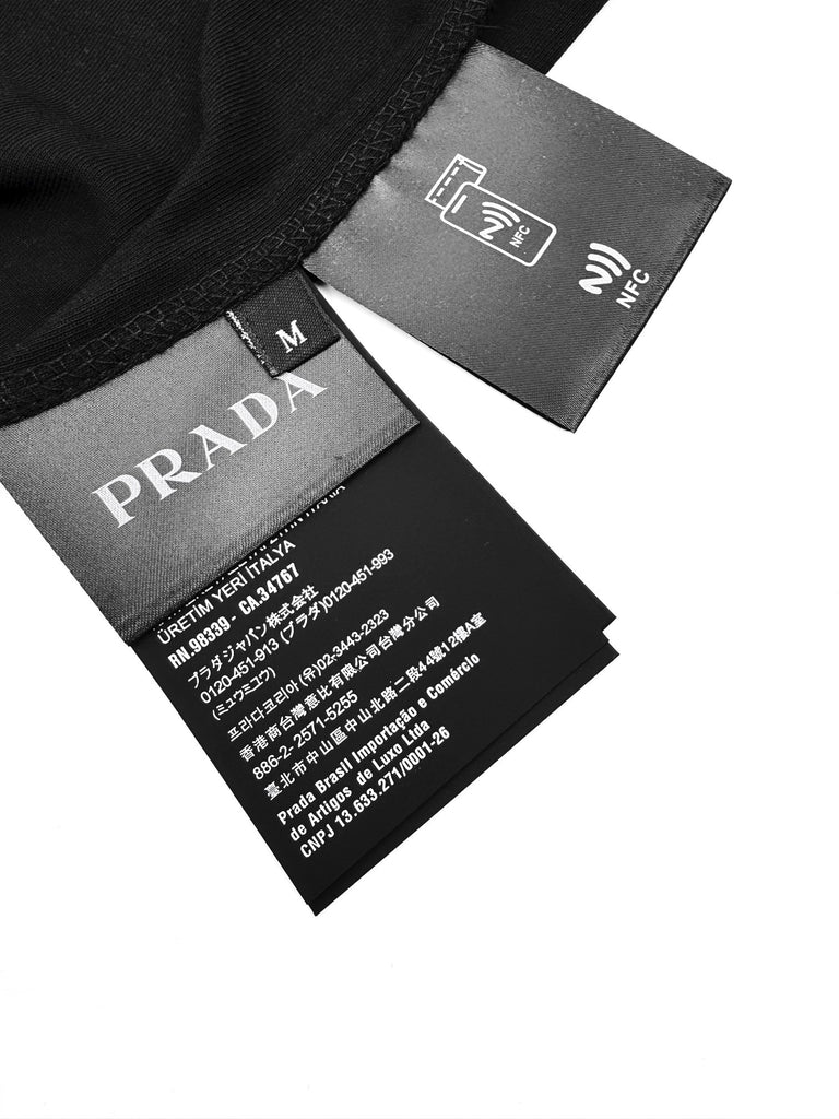 프라다 / 테리 자수 로고 쇼트 티셔츠