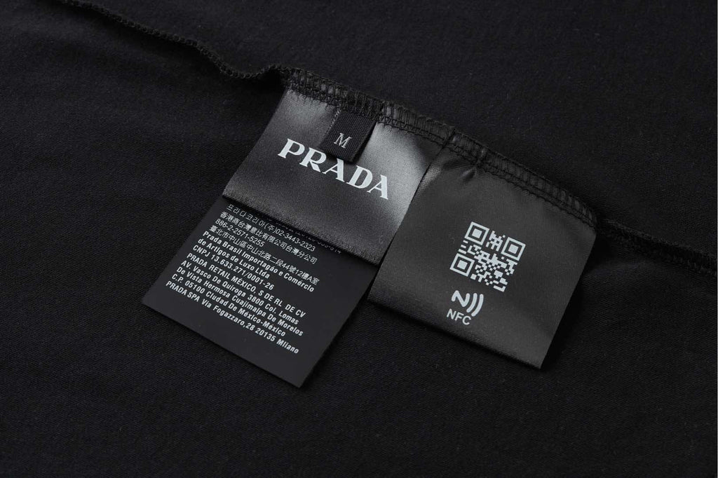 프라다 / 리나일론 디테일 스트레치 코튼 폴로 셔츠
