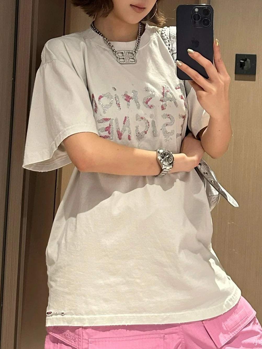 발레시아가 / 샤이닝 프린팅 오버사이즈 티셔츠