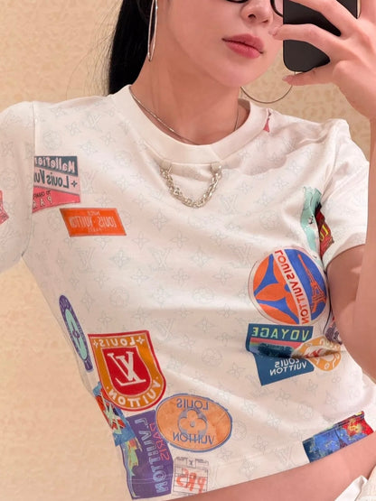 루이비통 / LV 레인보우 홀리데이 프린트 로고 티셔츠
