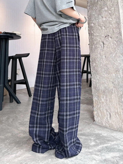 발렌시아가 / 체크 와이드 밴딩 팬츠
