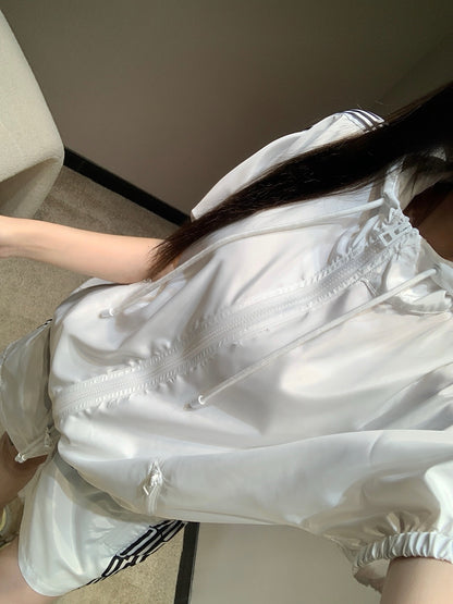 디올 / 시그니처 레터링 로고 나일론 캐주얼 후드 점퍼&쇼츠