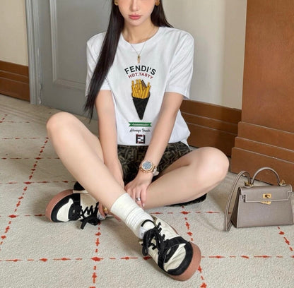 펜디 / 프렌치프라이 자수 로고 티셔츠