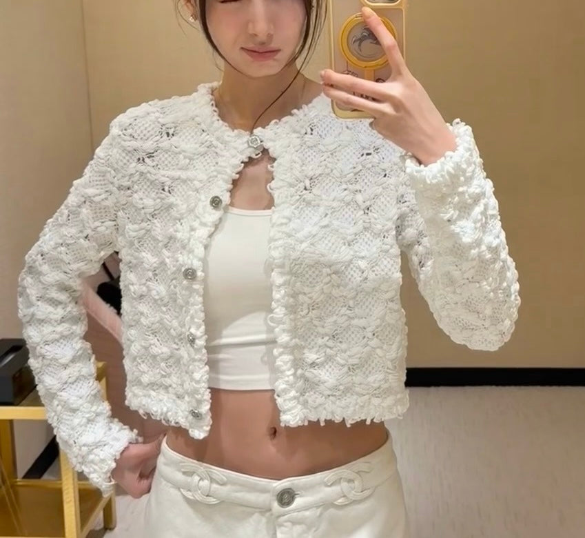 샤넬 / 트위드 자수 가디건